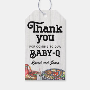 BabyQ GRILLEN Rustic Baby Shower Vielen Dank Geschenkanhänger