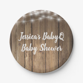 BabyQ GRILLEN Rustic Wood Barn Lights Dusche Telle Pappteller