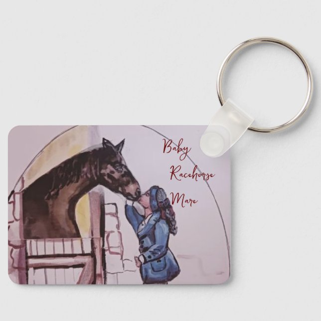 Babyracehorse mare Geschichte Buch Illustration ih Schlüsselanhänger (Vorderseite)
