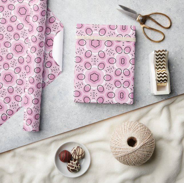 babyrosa Boho-Design Geschenkpapier (Basteln)