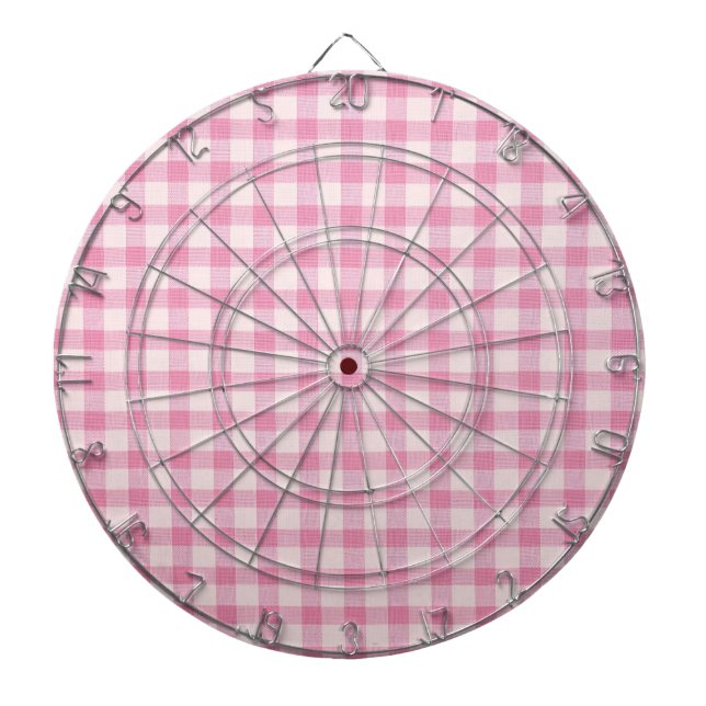 Babyrosa Gingham-Muster Dartscheibe (vorne)