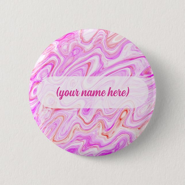 Babyrosa-Marmor-Textur-Abstract-Liquid-Paint Button (Vorderseite)