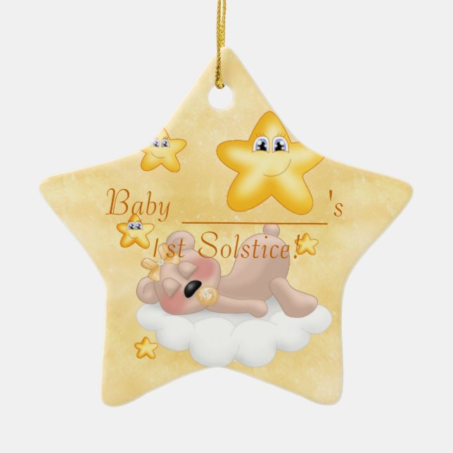 Baby's1st Sonnenwende-Verzierung Keramik Ornament (Vorne)