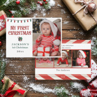 Baby's 1. Christmas Red Green Candy Cane Foto
