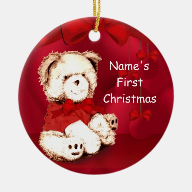 Baby's 1. Christmas Teddy Bären Ornament (Vorne)
