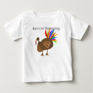 Baby's 1. Erntedankfest Truthahnfedern Baby T-shirt