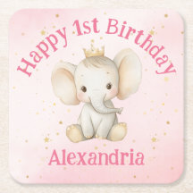 Babys 1. Geburtstag personalisierter Elefant der P