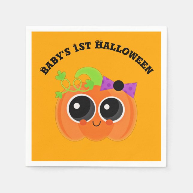 Babys 1. Halloween Little Pumpkin Serviette (Vorderseite)