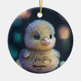 Baby's 1. Niedliches Foto für Weihnachten Keramik Ornament