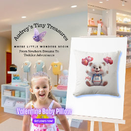 Baby's 1. Valentinstag Throw Kissen
