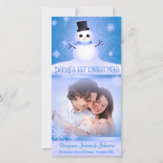 Baby's 1. Weihnachten Niedlich Snowman Blue