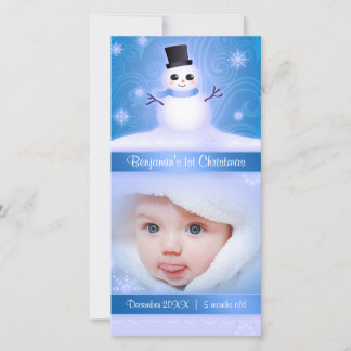 Baby's 1. Weihnachten Niedlich Snowman Blue