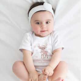 Babys 1. Weihnachten Rosa Rentier Woodland Baby Strampler