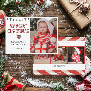 Baby's 1. Weihnachten Rot Grüner Zuckerstangen-Fot