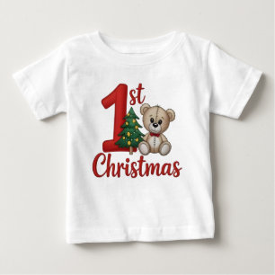 Baby's 1. Weihnachten Stickerei-Set – Feiern Sie I Baby T-shirt