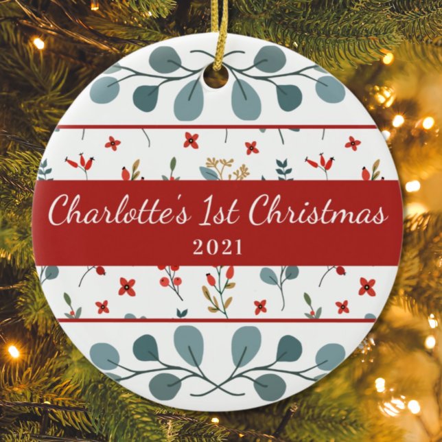 Babys 1. Weihnachtsgebäck Eukalyptus Berries Keramik Ornament (Von Creator hochgeladen)