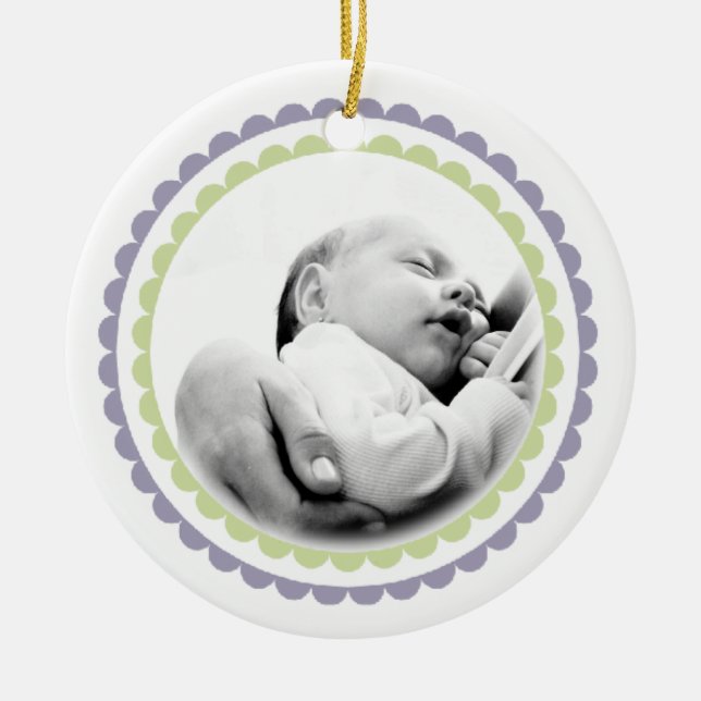 Babys 1. Weihnachtsname Foto Ornament Keepake (Vorne)
