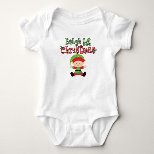 Baby's 1st Christmas Baby Elf Baby Strampler (Vorderseite)