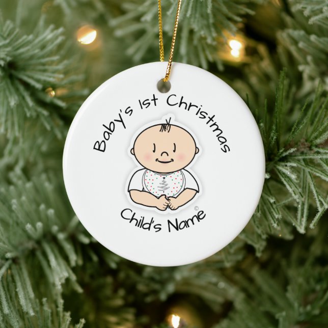 Baby's 1st Christmas Boy Ornament - Anpassbar (Baum)