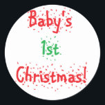 "Baby's 1st Christmas" Stickers<br><div class="desc">"Baby's 1st Christmas" Sticker sind perfekt für die Versiegelung von Karten, etc.</div>
