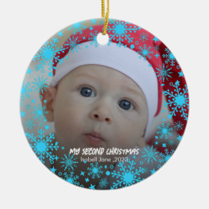 Baby's 2. Weihnachts Red Snowflake Ornament