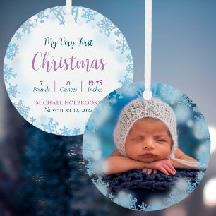 Babys allererstes Weihnachts-Foto Geburtsstaten Keramik Ornament
