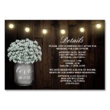 Babys Atem Hochzeitsempfangskarten
