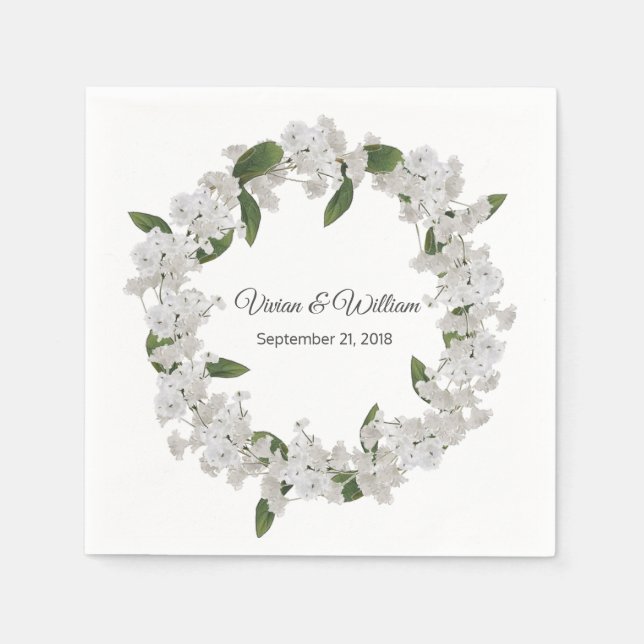 Babys Atem Wreath Wedding Paper Napkin Serviette (Vorderseite)