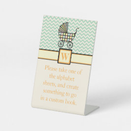 Baby's Blocks Stroller Pedestal-Zeichen Sockelschild