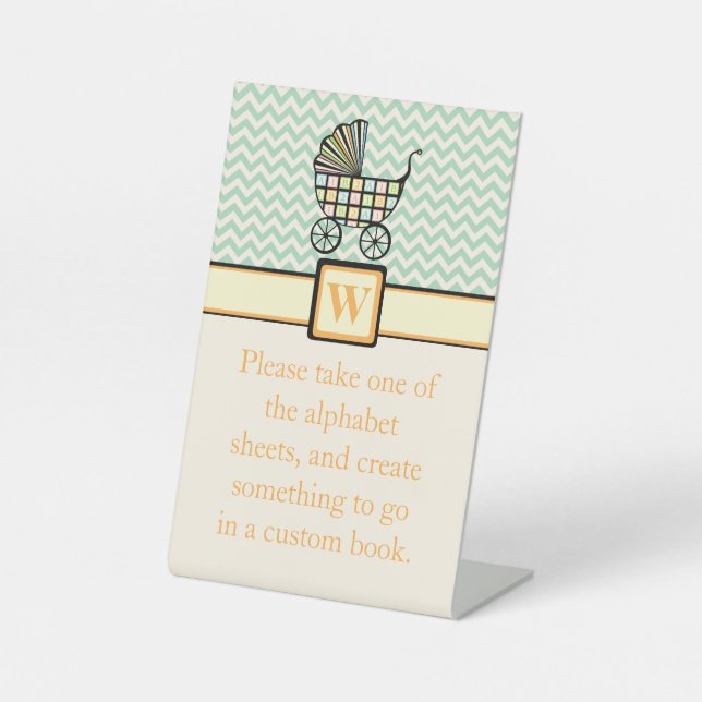 Baby's Blocks Stroller Pedestal-Zeichen Sockelschild (Vorderseite)