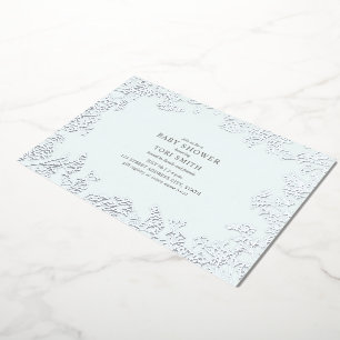 Baby's Breath Blue Boy Babyparty Folieneinladung