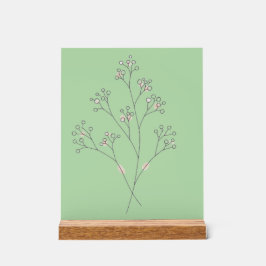 Baby's Breath Blumen - Feine Linienkunst Acrylschild
