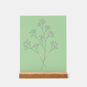 Baby's Breath Blumen - Feine Linienkunst Acrylschild