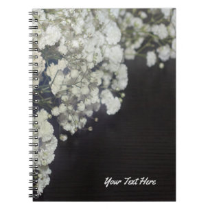 Baby's Breath & Dark Wood Elegante Florale Benutze Notizblock