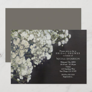 Baby's Breath & Dark Wood Rustikale Babyparty Einladung