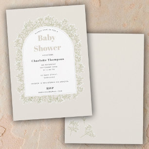 Baby's Breath Junge Mädchen Gypsophila Baby Shower Einladung