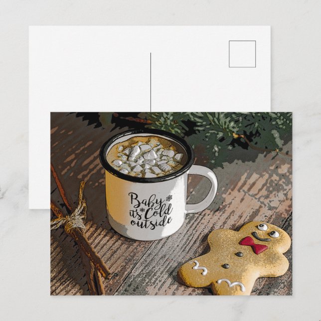 Baby's Cold Out Side Weihnachten Postkarte (Vorne/Hinten)