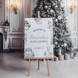 Baby's Cold Outdoor Baby Dusche Begrüßungszeichen Poster