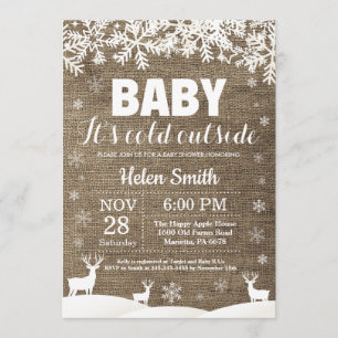Baby's Cold Outdoor Deer Winter Baby Dusche Einladung