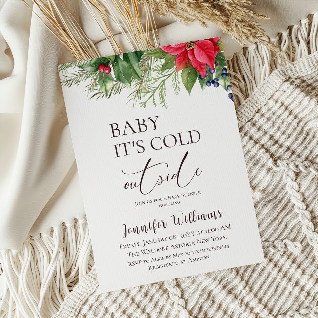 Baby's Cold Outdoor Evergreen Winter Baby Shower Einladung (Von Creator hochgeladen)