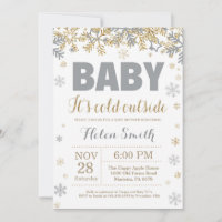 Baby's Cold Outdoor Gold und Gray Baby Shower