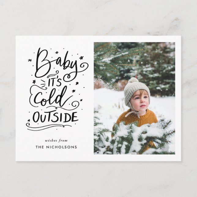 Baby's Cold Outdoor Handgeschriebenes Script-Foto Postkarte (Vorderseite)