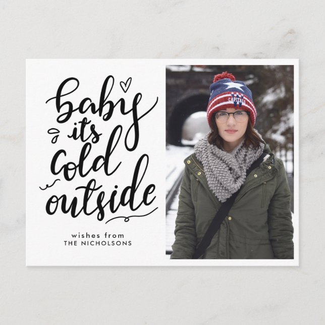 Baby's Cold Outdoor Handgeschriebenes Script-Foto Postkarte (Vorderseite)