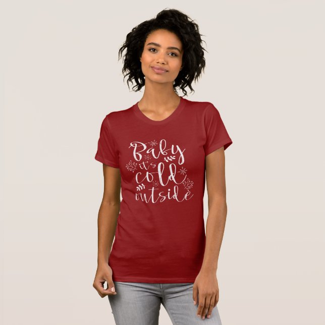 Baby's Cold Outdoor Hübsch Red & White Christmas T-Shirt (Vorne ganz)