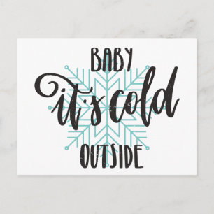 Baby's Cold Outdoor Snowflake - Moderne Schrift Postkarte