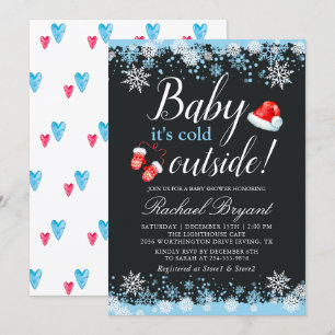 Baby's Cold Outdoor Snowflakes Niedliche Babydusch Einladung
