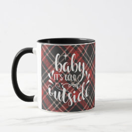 Baby's Cold Outdoor Tartan Holiday Tasse