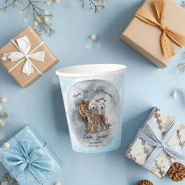 Baby's Cold Outdoor Winter Animals Babydusche Pappbecher