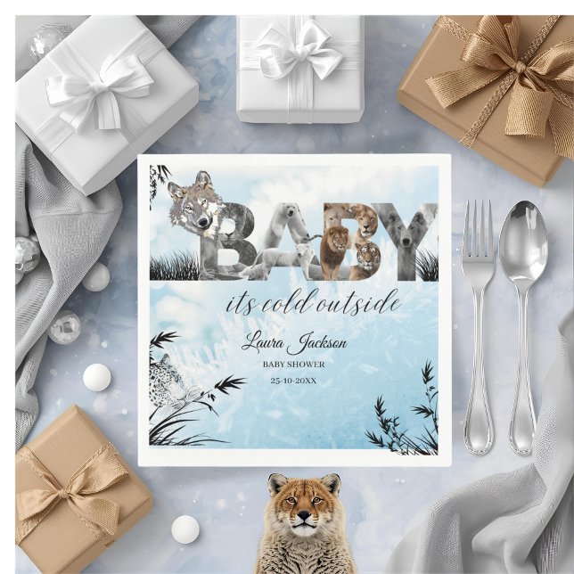Baby's Cold Outdoor Winter Animals Babydusche Serviette (Von Creator hochgeladen)