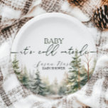 Baby's Cold Outdoor Winter Baby Dusche Party Pappteller<br><div class="desc">Mit unseren "Baby It’s Cold Outside" Winter Baby Shower Party Paper Tellern stärken Sie Ihre Winterfeier. Diese Teller mit charmanten Schneeflockendesigns und gemütlichen saisonalen Akzenten eignen sich hervorragend, um Leckereien bei der festlichen Babydusche zu servieren. Ideal, um Ihre Tischdekoration mit einer warmen und charmanten Touch zu versehen, schaffen sie eine...</div>